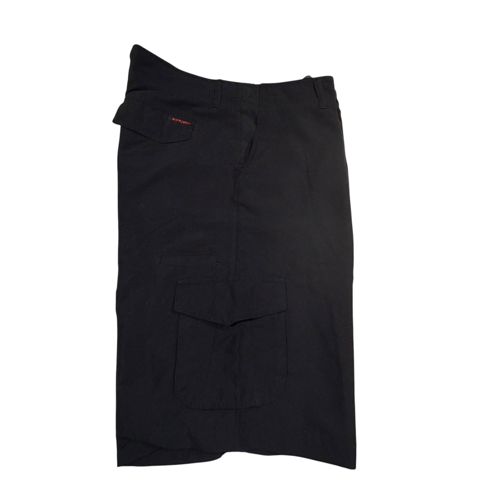 Burnside‎ Cargo Shorts 36 Black Polyester Lightweight Tactical BX9805XJC